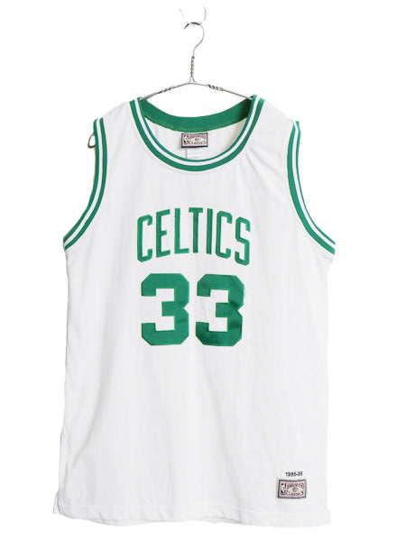 セルティックス ジャージ タンクトップ メンズ L NBA オフィシャル ラリー バード ユニフォーム バスケ ゲームシャツ 重ね着 復刻 ツートン