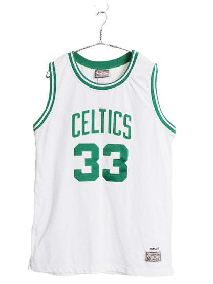 セルティックス ジャージ タンクトップ メンズ L NBA オフィシャル ラリー バード ユニフォーム バスケ ゲームシャツ 重ね着 復刻 ツートン