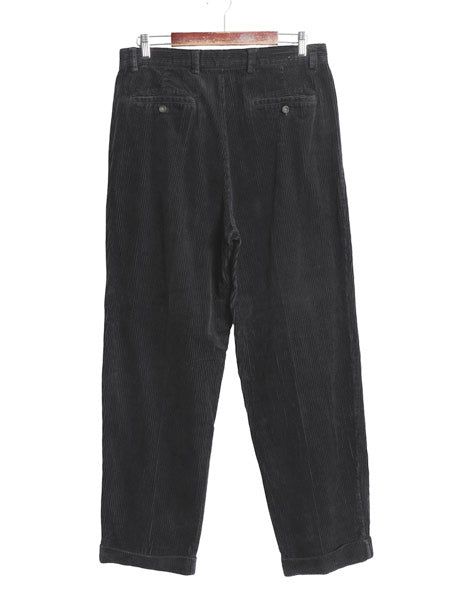 00s オールド ギャップ 太畝 コーデュロイ パンツ メンズ 33 30 / ストレート ツータック コットン スラックス ボトムス 裾ダブル ブラック