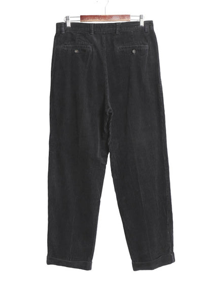00s オールド ギャップ 太畝 コーデュロイ パンツ メンズ 33 30 / ストレート ツータック コットン スラックス ボトムス 裾ダブル ブラック