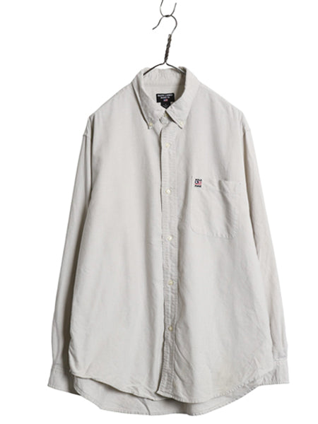 ポロジーンズ ラルフローレン 長袖 ボタンダウン シャツ メンズ L ポロ オックスフォード 長袖シャツ コットン ポケット付き ワンポイント