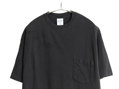 90s USA製 オールド ギャップ ポケット付き 無地 半袖 Tシャツ メンズ M / シングルステッチ ヘビーウェイト コットン ポケT 雰囲気系 黒