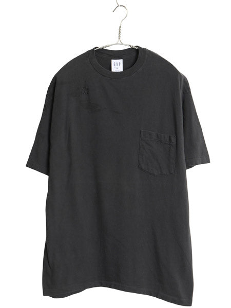 90s USA製 オールド ギャップ ポケット付き 無地 半袖 Tシャツ メンズ M / シングルステッチ ヘビーウェイト コットン ポケT 雰囲気系 黒