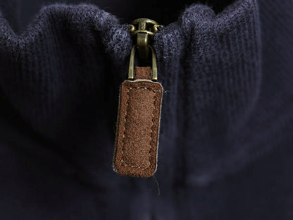 ポロ ラルフローレン ハーフジップ スウェット メンズ M プルオーバー コットン ニット ストレッチ ワンポイント ポニー刺繍 ハイネック 紺