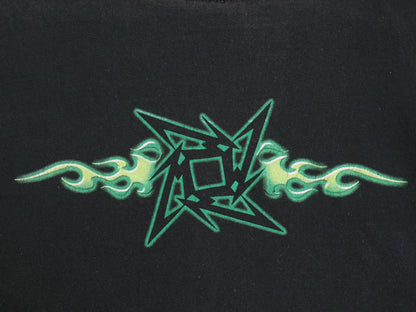00s メタリカ 両面 イラスト プリント Tシャツ メンズ XL オールド 当時物 バンド ロック メタル ファイヤー アート 黒 大きいサイズ GIANT