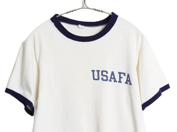60s USA製 ★ チャンピオン USAFA  染込み プリント リンガー Tシャツ メンズ M / ヴィンテージ プロダクツタグ ミリタリー 軍物 AIR FORCE