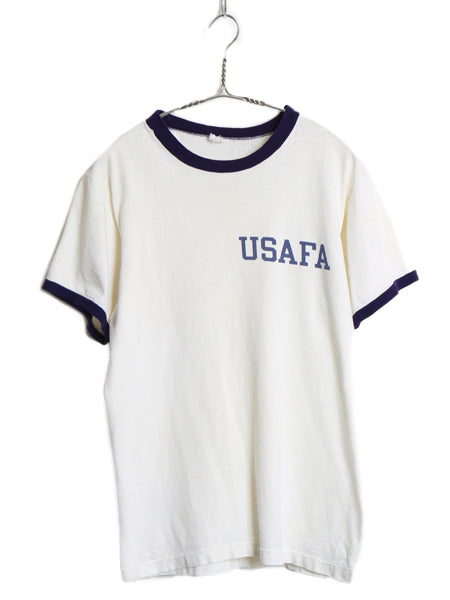60s USA製 ★ チャンピオン USAFA  染込み プリント リンガー Tシャツ メンズ M / ヴィンテージ プロダクツタグ ミリタリー 軍物 AIR FORCE