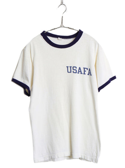 60s USA製 ★ チャンピオン USAFA  染込み プリント リンガー Tシャツ メンズ M / ヴィンテージ プロダクツタグ ミリタリー 軍物 AIR FORCE