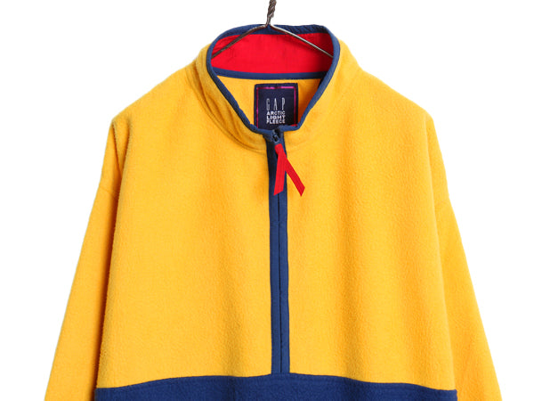 90s オールド ギャップ ハーフジップ フリース ジャケット メンズ XL アウトドア プルオーバー ハイネック ツートン 大きいサイズ ゆったり
