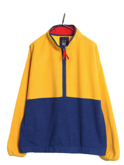 90s オールド ギャップ ハーフジップ フリース ジャケット メンズ XL アウトドア プルオーバー ハイネック ツートン 大きいサイズ ゆったり