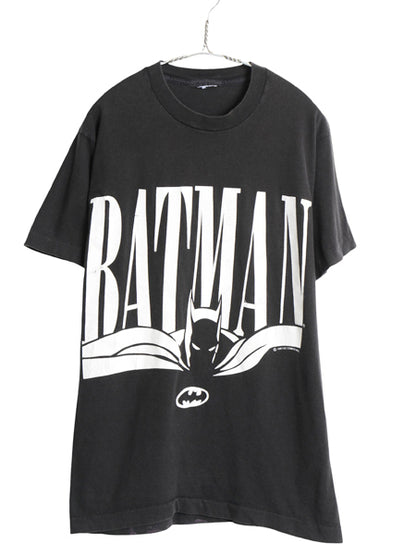 90s バットマン イラスト プリント 半袖 Tシャツ メンズ M 程/ オールド アメコミ 映画 オフィシャル キャラクター グラフィック ブラック
