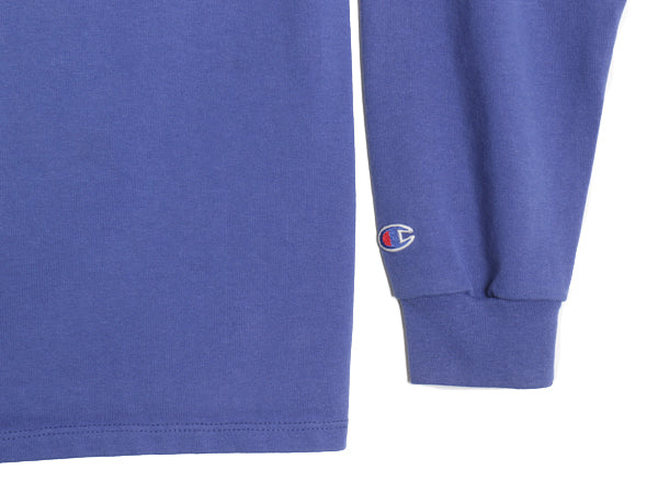 80s USA製 チャンピオン KINGS POINT プリント フード付き 長袖Tシャツ メンズ M ヴィンテージ ヘビーウェイト パーカー ロンT 軍物 青タグ