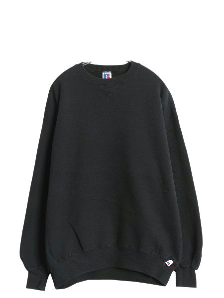 90s USA製 ラッセル 無地 スウェット メンズ レディース XL オールド トレーナー 前V 裏起毛 ワンポイント 大きいサイズ ブランク ブラック