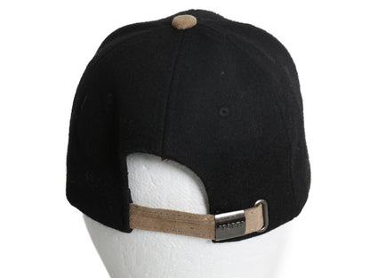 ワッペン付き ベースボール キャップ メンズ レディース フリーサイズ / 帽子 スウェード ウール 切替 本革レザー ワンポイント ツートン