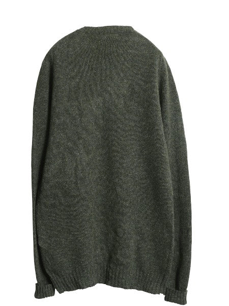 80s イギリス製 エルエルビーン ウール ニット セーター メンズ L ヴィンテージ ミドルゲージ 長袖ニット 無地 シンプル きれいめ グリーン