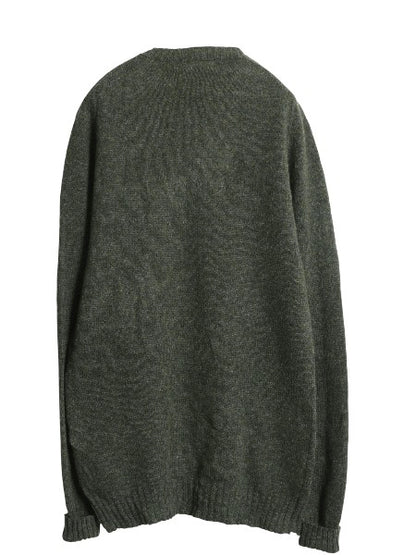 80s イギリス製 エルエルビーン ウール ニット セーター メンズ L ヴィンテージ ミドルゲージ 長袖ニット 無地 シンプル きれいめ グリーン