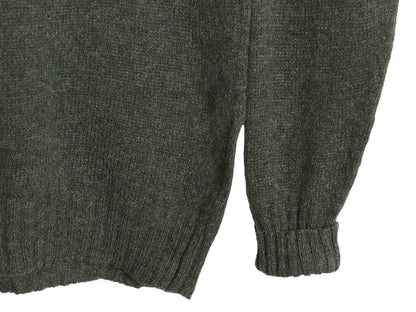 80s イギリス製 エルエルビーン ウール ニット セーター メンズ L ヴィンテージ ミドルゲージ 長袖ニット 無地 シンプル きれいめ グリーン