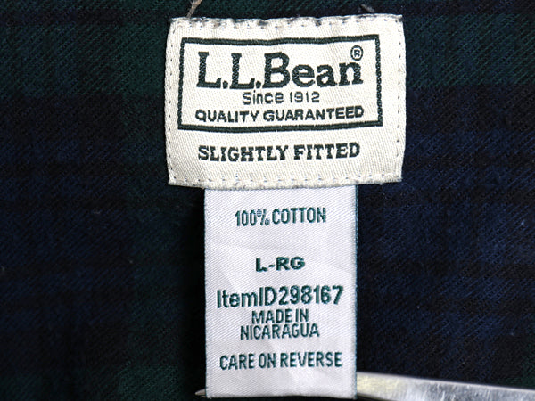 エルエルビーン 長袖 ボタンダウン フランネル シャツ メンズ L / ブラックウォッチ チェック コットン 長袖シャツ ネルシャツ アウトドア