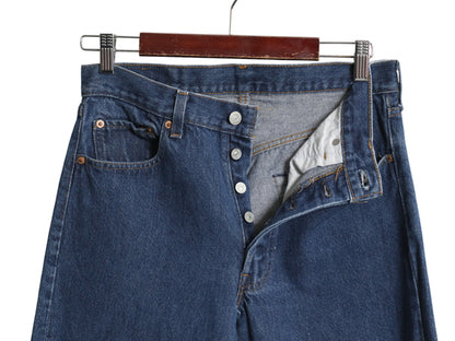 80s USA製 ★ リーバイス 501 デニム パンツ 31 33 古着 81年製 ヴィンテージ 内股シングル 黒カン ジーパン ボタンフライ ストレート 濃紺