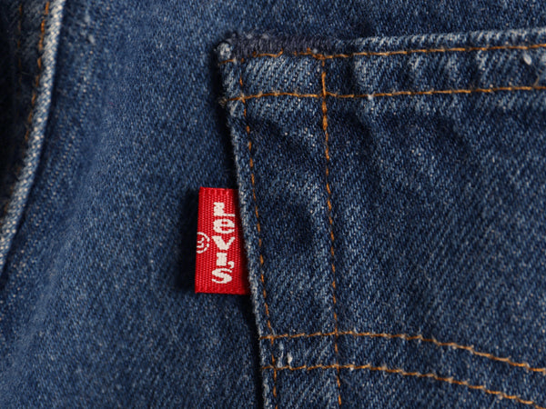 80s USA製 ★ リーバイス 501 デニム パンツ 31 33 古着 81年製 ヴィンテージ 内股シングル 黒カン ジーパン ボタンフライ ストレート 濃紺