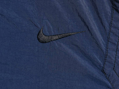 90s ナイキ フルジップ ナイロン トラック ジャケット メンズ M / オールド スウッシュ ウインドブレーカー ブルゾン ハイネック ネイビー