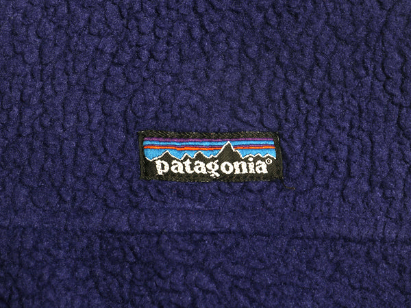 90s USA製 パタゴニア パイル フリース ベスト キッズ L レディース S 程 オールド アウトドア フルジップ ハイネック 重ね着 前開き 青紫