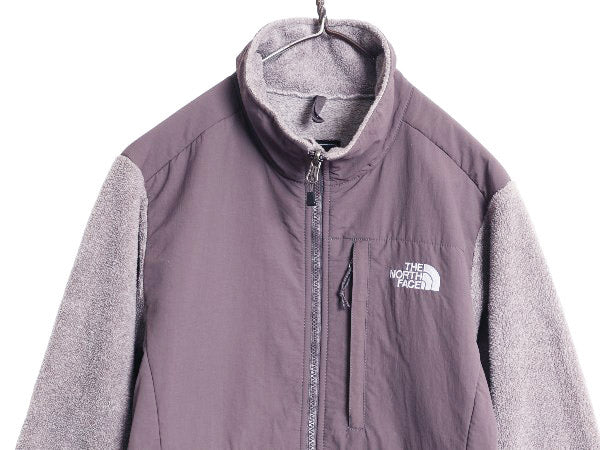 ノースフェイス デナリ ジャケット レディース М / 古着 アウトドア フリース ナイロン フルジップ ジャンパー ブルゾン ハイネック 紫 灰