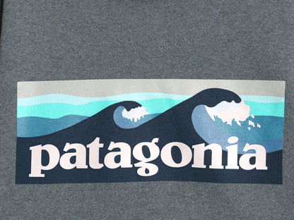 パタゴニア 両面 プリント スウェット フード パーカー メンズ М レディース L 23年製 トレーナー プルオーバー 波タグ アウトドア 裏起毛