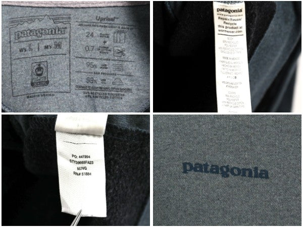 パタゴニア 両面 プリント スウェット フード パーカー メンズ М レディース L 23年製 トレーナー プルオーバー 波タグ アウトドア 裏起毛