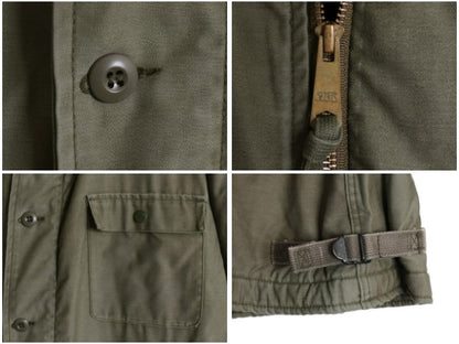 70s 80s 民間 モデル USN ネイビー A-2 デッキ ジャケット LARGE 古着 ヴィンテージ ミリタリー 裏ボア ライナー付き ブルゾン オリーブ OD