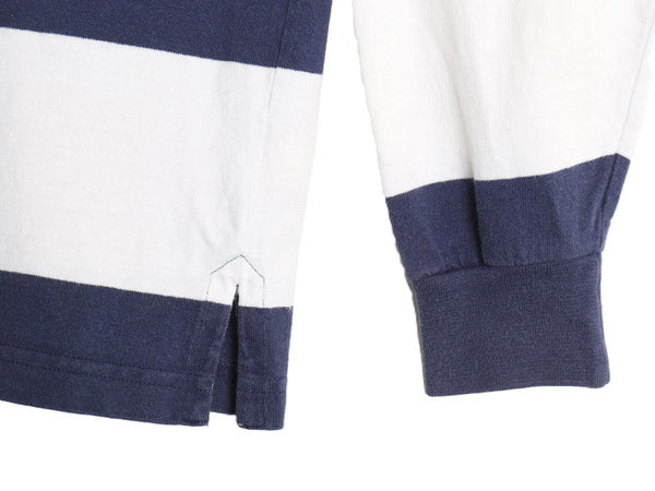 90s ランズエンド ワイド ボーダー 長袖 ラガーシャツ メンズ L / 旧タグ オールド 長袖シャツ ポロシャツ ラグビー ボックス ツートン 