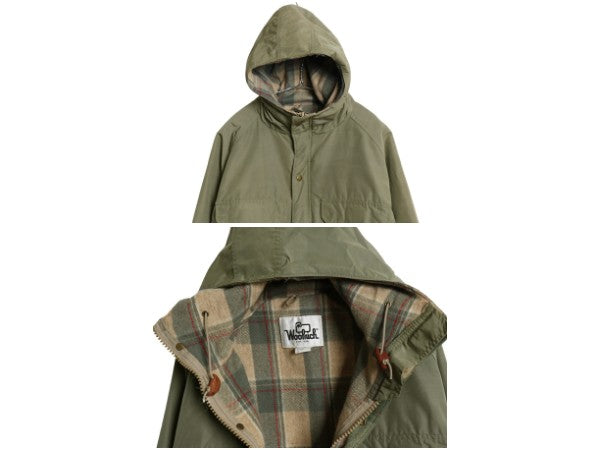 70s USA製 ウールリッチ マウンテンパーカー ジャケット メンズ M / ヴィンテージ 旧タグ アウトドア ウール チェック ライナー付き マンパ