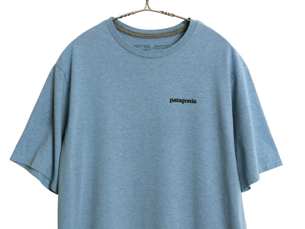 パタゴニア 両面 プリント 半袖 Tシャツ メンズ M / アウトドア P6 ボックスロゴ バックプリント フィッツロイ カットソー シンプル ブルー