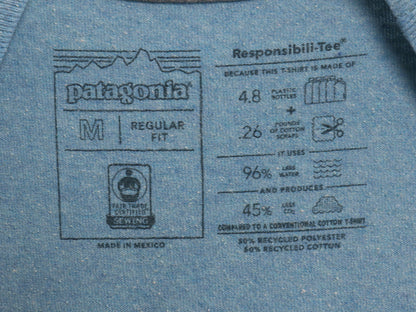 パタゴニア 両面 プリント 半袖 Tシャツ メンズ M / アウトドア P6 ボックスロゴ バックプリント フィッツロイ カットソー シンプル ブルー