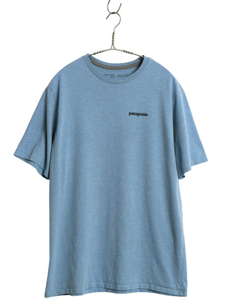 パタゴニア 両面 プリント 半袖 Tシャツ メンズ M / アウトドア P6 ボックスロゴ バックプリント フィッツロイ カットソー シンプル ブルー