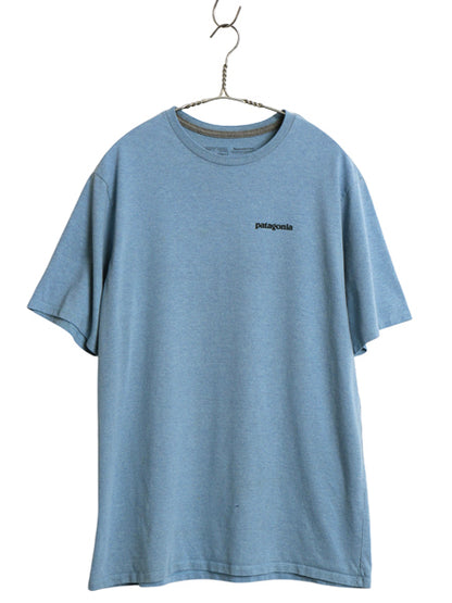パタゴニア 両面 プリント 半袖 Tシャツ メンズ M / アウトドア P6 ボックスロゴ バックプリント フィッツロイ カットソー シンプル ブルー