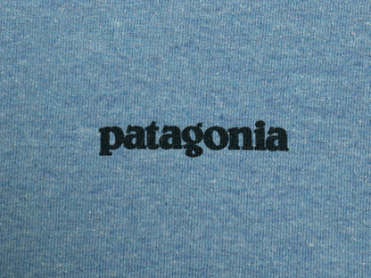 パタゴニア 両面 プリント 半袖 Tシャツ メンズ M / アウトドア P6 ボックスロゴ バックプリント フィッツロイ カットソー シンプル ブルー