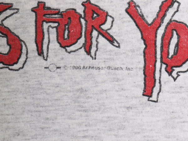 90s USA製 ★ バドワイザー カエル ワニ イラスト プリント Tシャツ メンズ XL / オールド 企業物 当時物 グラフィック ビール アニマル 灰