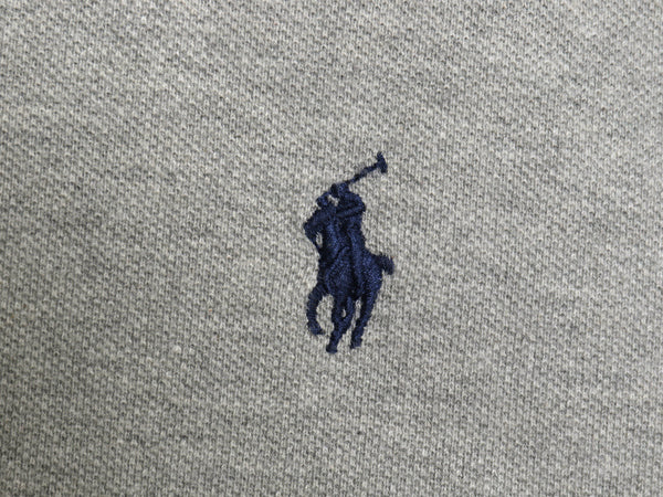 ポロ ラルフローレン 鹿の子 長袖 ポロシャツ メンズ L / 長袖シャツ カットソー ワンポイント ポニー刺繍 カジュアル シンプル スリム 灰