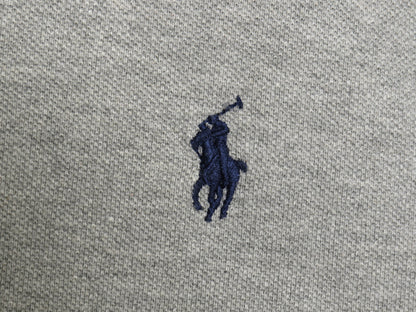 ポロ ラルフローレン 鹿の子 長袖 ポロシャツ メンズ L / 長袖シャツ カットソー ワンポイント ポニー刺繍 カジュアル シンプル スリム 灰
