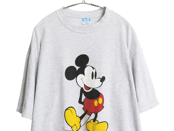 80s USA製 ミッキー プリント Tシャツ メンズ レディース XL ヴィンテージ ディズニー オフィシャル キャラクター イラスト 大きいサイズ