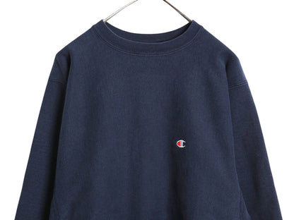 90s USA製 ★ チャンピオン リバースウィーブ スウェット メンズ XL / オールド トレーナー ワンポイント 目付き ヘビーウェイト ネイビー