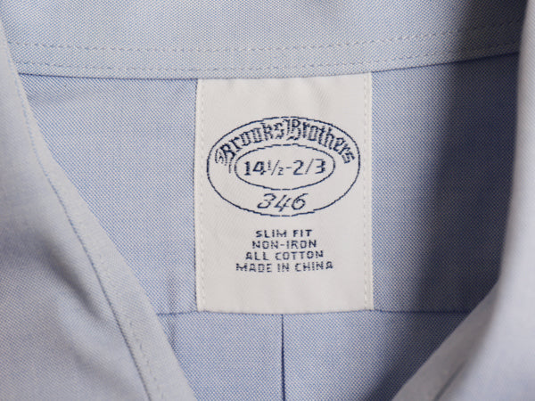 ブルックスブラザーズ 長袖 シャツ メンズ S / SLIM FIT オックスフォード コットン 無地 ワイシャツ ポケット付き ノーアイロン ビジネス