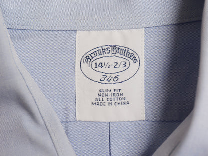 ブルックスブラザーズ 長袖 シャツ メンズ S / SLIM FIT オックスフォード コットン 無地 ワイシャツ ポケット付き ノーアイロン ビジネス