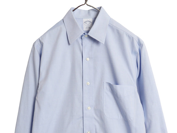 ブルックスブラザーズ 長袖 シャツ メンズ S / SLIM FIT オックスフォード コットン 無地 ワイシャツ ポケット付き ノーアイロン ビジネス