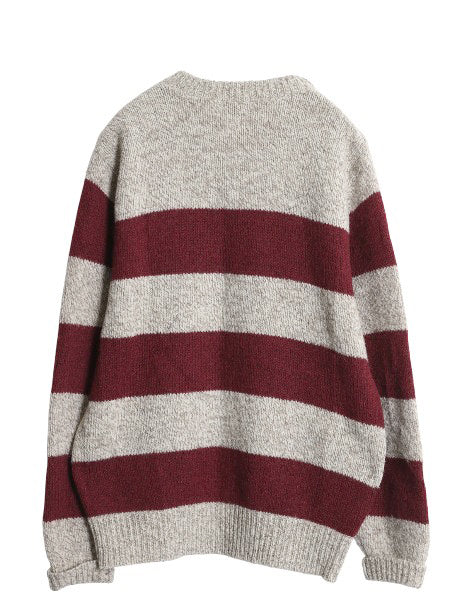 80s USA製 エルエルビーン ボーダー ニット セーター レディース L メンズ M 程 ヴィンテージ ウール 長袖ニット クルーネック シンプル