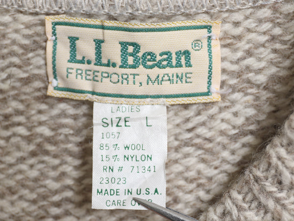 80s USA製 エルエルビーン ボーダー ニット セーター レディース L メンズ M 程 ヴィンテージ ウール 長袖ニット クルーネック シンプル