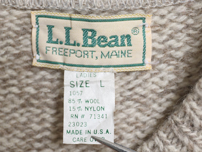 80s USA製 エルエルビーン ボーダー ニット セーター レディース L メンズ M 程 ヴィンテージ ウール 長袖ニット クルーネック シンプル