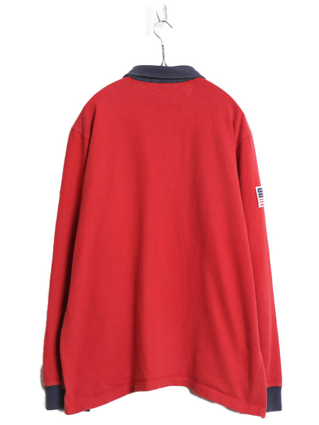90s ポロスポーツ ラルフローレン 長袖 ラガーシャツ メンズ XL / オールド ポロ ボーダー ラグビー 長袖シャツ ポロシャツ 大きいサイズ