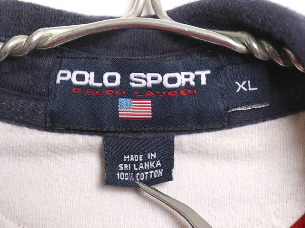 90s ポロスポーツ ラルフローレン 長袖 ラガーシャツ メンズ XL / オールド ポロ ボーダー ラグビー 長袖シャツ ポロシャツ 大きいサイズ